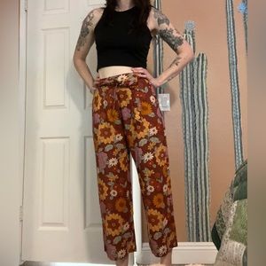 ModCloth vintage 70s floral wide leg pants size 4